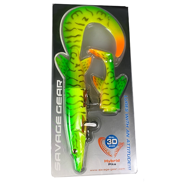 Savage Gear 3D Pike Hybrid, 130 g-firetiger - Gummisfisk, shad, jig