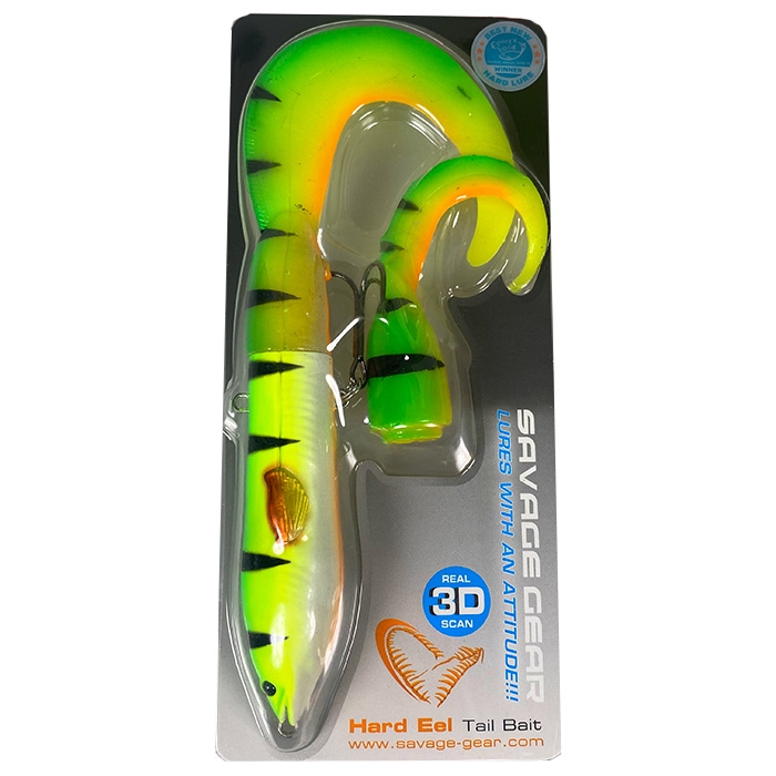 Savage Gear 3D Hard Eel Tail Bait, 40 g-firetiger - Gummisfisk, shad, jig