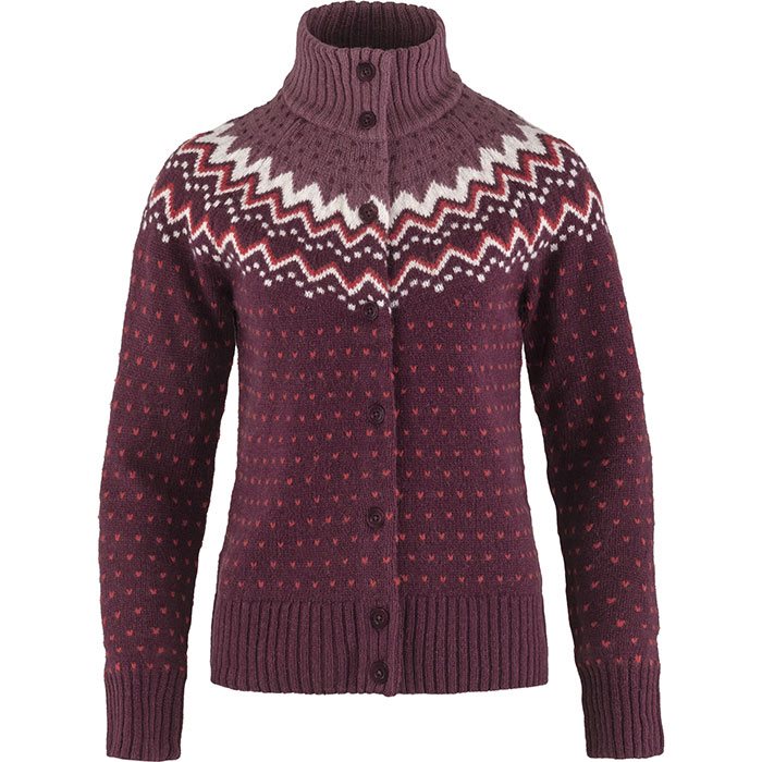 Fjällräven Övik Knit Cardigan Woman-dark garnet-S