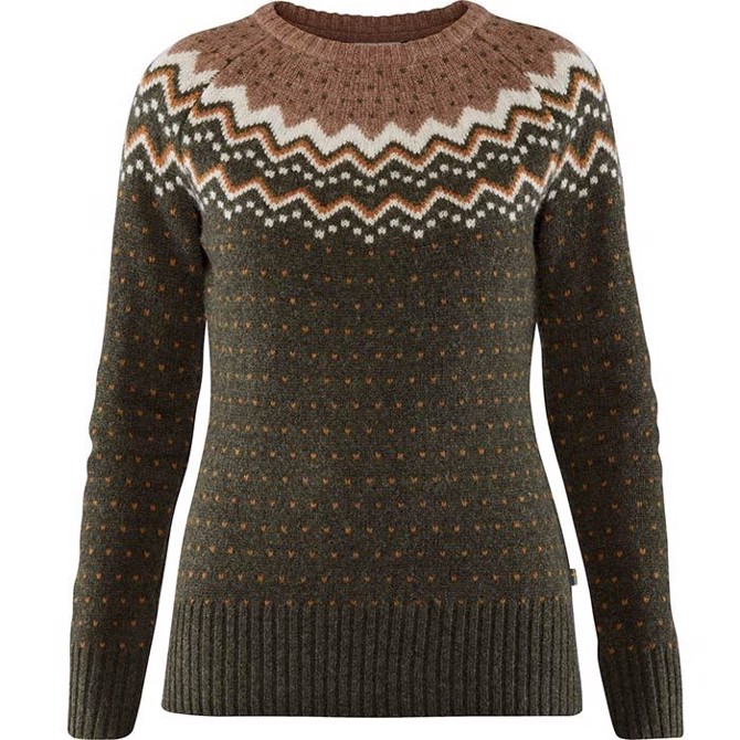 Fjällräven Övik Knit Sweater W-deep Grøn-L - Trøjer