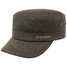 Stetson Army Cap Herringbone Vintage, brun